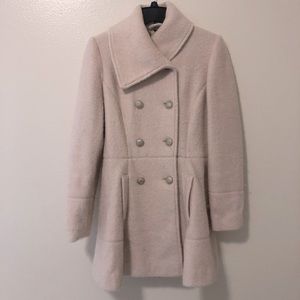 Cream Guess pea coat. Large.